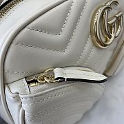 Gucci GG Marmont White Leather Shoulder Bag - 24.5x15x9cm - 4