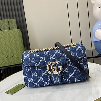 Gucci Marmont Lido Blue Handbag - 26x15x7cm