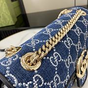 Gucci Marmont Lido Blue Handbag - 26x15x7cm - 2