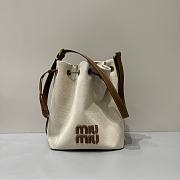 Miumiu White Canvas Bucket Bag - 23x16x29cm - 1