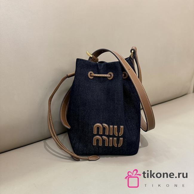 Miumiu Blue Denim Bucket Bag - 16x14x22cm - 1