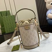 Gucci Ophidia Canvas Beige Bucket Bag - 14x23.5x14cm - 1