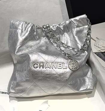 Chanel 22 Small Handbag In Silver Color - 35x37x7cm