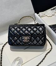 Chanel Classic Black Bag Lambskin With Gold Top Handles - 12x20x6cm - 1