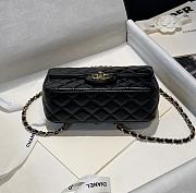 Chanel Classic Black Bag Lambskin With Gold Top Handles - 12x20x6cm - 5