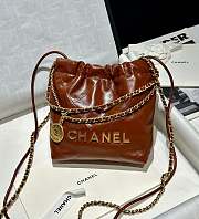 Chanel 22 Mini Handbag With Brown Lambskin - 19x20x6cm - 1