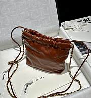 Chanel 22 Mini Handbag With Brown Lambskin - 19x20x6cm - 2