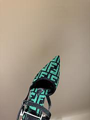 Fendi FF Logo Green High Heels - 5