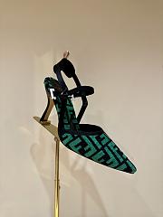 Fendi FF Logo Green High Heels - 4