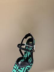 Fendi FF Logo Green High Heels - 3