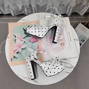 DG White Satin Sandal With Polka Dot Print - 4