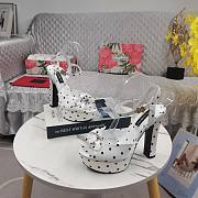 DG White Satin Sandal With Polka Dot Print - 2