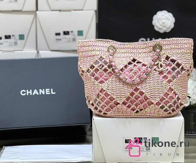 Chanel CocoBeach Pink Leather Tote - 52x37cm - 1