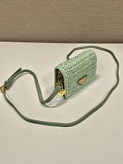 Prada Mini Green Raffia Chain Wallet - 11.5x8cm - 5