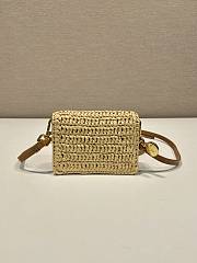 Prada Mini Natural Raffia Chain Wallet - 11.5x8cm - 5