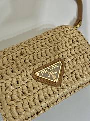 Prada Mini Natural Raffia Chain Wallet - 11.5x8cm - 2