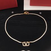 Valentino Logo Stones Necklace - 1