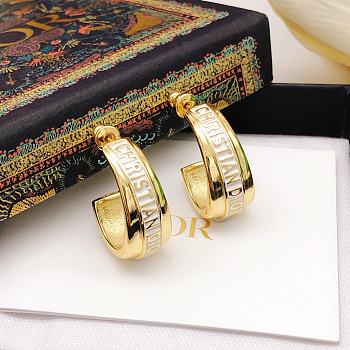 Dior Gold Logo Earrings