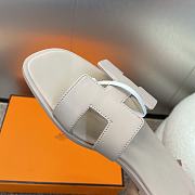 Hermes Oran Full White Sandals - 5