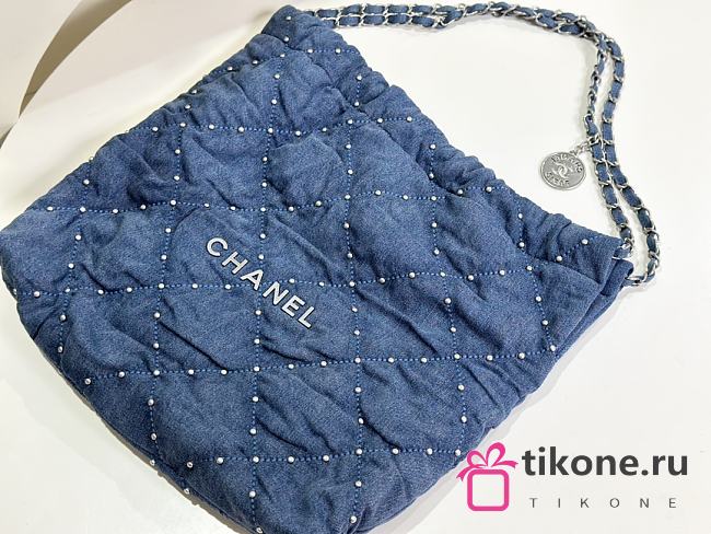 Chanel 22 Blue Denim Handbag - 39x42x8cm - 1