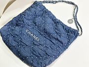 Chanel 22 Blue Denim Handbag - 39x42x8cm - 1