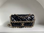 Chanel Lambskin Quilted Flap Bag Black - 21x12x7.5cm - 1