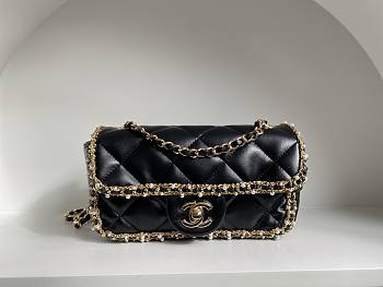 Chanel Lambskin Quilted Flap Bag Black - 21x12x7.5cm