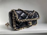 Chanel Lambskin Quilted Flap Bag Black - 21x12x7.5cm - 2