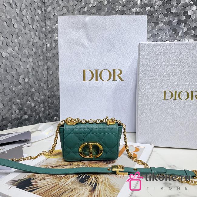 Dior Mini Green Lambskin Handbag 13cm - 1