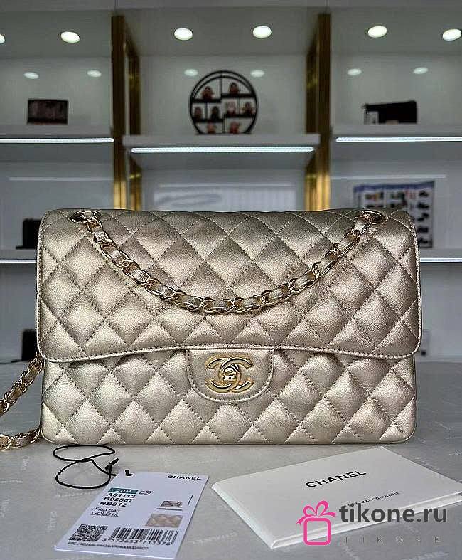 Chanel Classic Flap Bag Gold Leather 25cm - 1