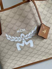 MCM Beige Himmel Shopper Bag In Lauretos - 17x35x32cm - 2