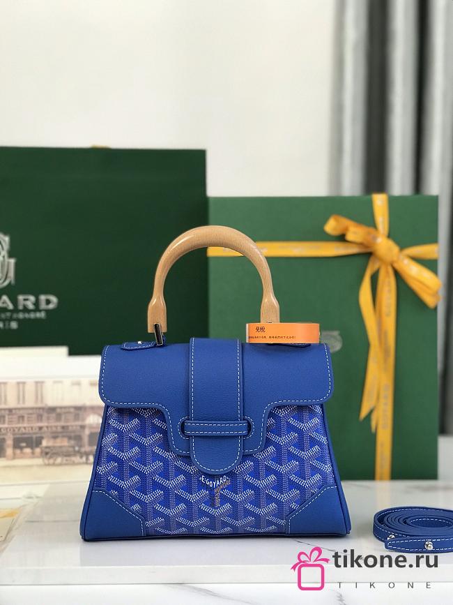 Goyard Blue Saigon Mini Shoulder Bag - 20x14.5×9cm - 1