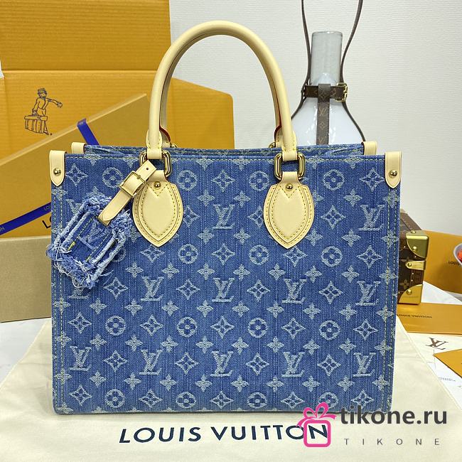 Louis Vuitton M46871 Onthego Denim Totebag - 35x27x14cm - 1