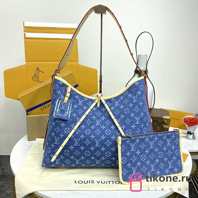 Louis Vuitton M46855 CarryAll Monogram Denim Bag - 39x30x15cm - 1