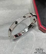 Catier Silver Love and Pave-Diamond Bracelet - 3