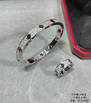 Catier Silver Love and Pave-Diamond Bracelet - 2