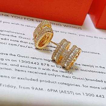 Hermes Gold Stones Earrings