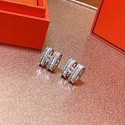 Hermes Silver Stones Earrings - 1