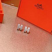 Hermes Silver Stones Earrings - 4