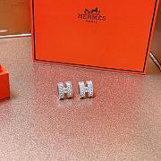 Hermes Silver Stones Earrings - 3