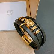 Versace Black Leather Bracelet - 1