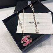 Chanel CC Pink Pendant Necklace - 5