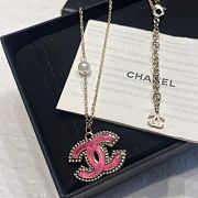 Chanel CC Pink Pendant Necklace - 3