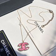 Chanel CC Pink Pendant Necklace - 2