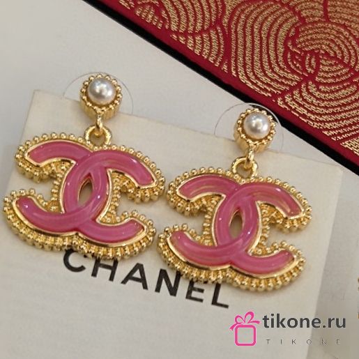 Chanel CC Pink Earrings - 1