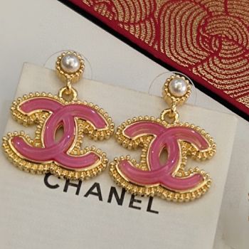 Chanel CC Pink Earrings