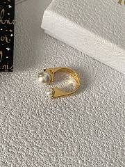 Dior Pearl Gold Ring - 3