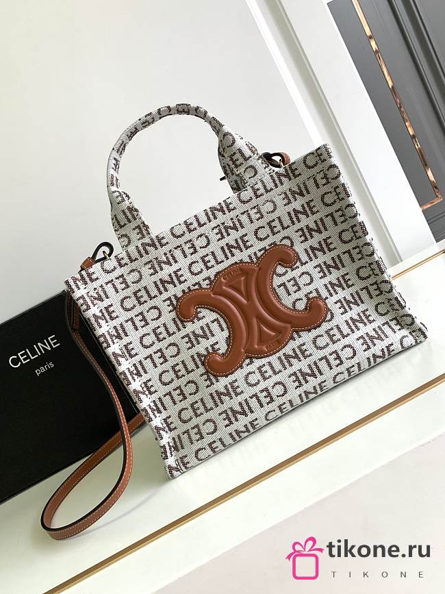 Celine Large Cabas Thais In Textile With Celine All-over - 26x19x13cm  - 1