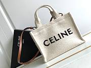 Celine Small Cabas Thai In White Canvas - 26x19x13cm - 1