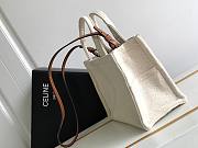 Celine Small Cabas Thai In White Canvas - 26x19x13cm - 5